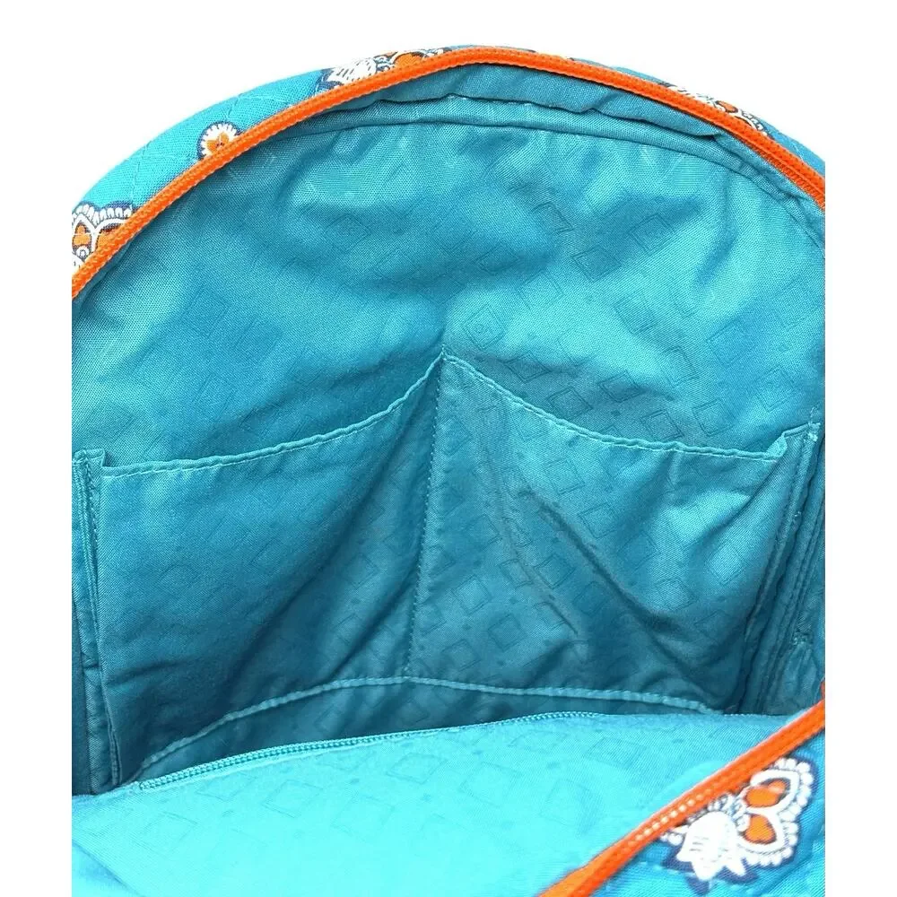 Vera Bradley NFL Miami Dolphins Small Backpack Quilted Cotton Bandana Print NWT